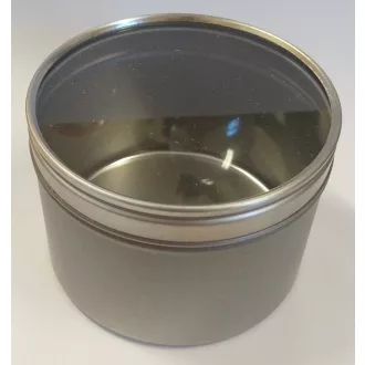 Fém tégely átlátszó tetővel 400ml (ezüst)