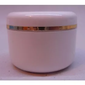 Kozmetikai tégely PP fehér arany dísszel 50ml