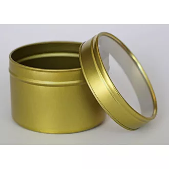 Fém tégely átlátszó tetővel 100ml (Ó-ARANY)