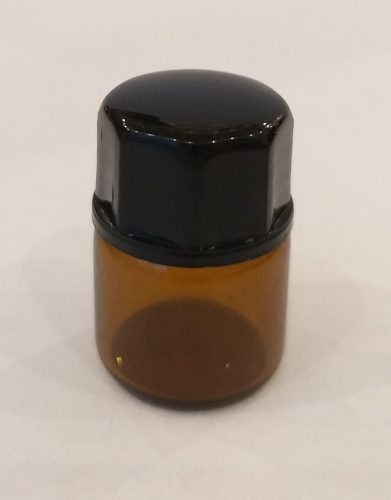 Patikai barna üveg 1ml-es cseppentős kupakkal (FEKETE)
