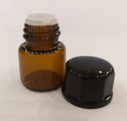 Patikai barna üveg 1ml-es cseppentős kupakkal (FEKETE)