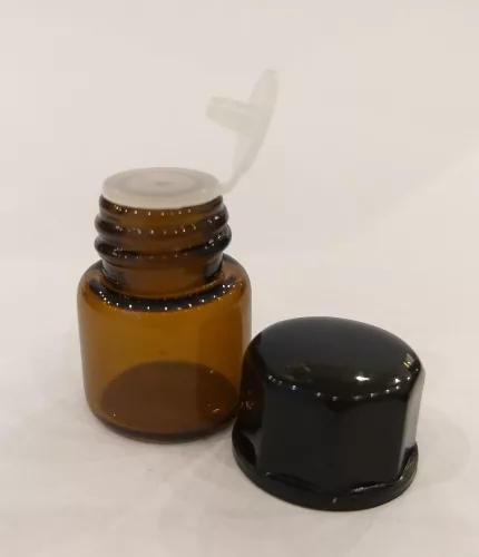 Patikai barna üveg 1ml-es cseppentős kupakkal (FEKETE)