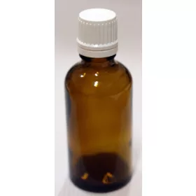 Patikai barna üveg 100ml-es cseppentős kupakkal (fehér)