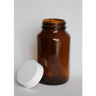 Patikai barna üveg, széles szájú  kupakkal 200ml