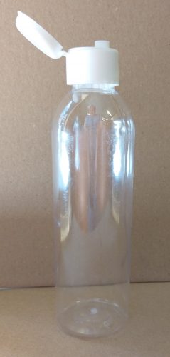 PET Átlátszó flakon 250ml-es Flip-top (fehér) kupakkal