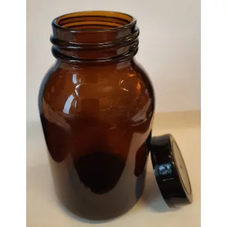 Patikai barna üveg, széles szájú  kupakkal 500ml