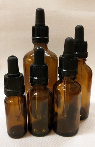 Patikai pipettás barna üveg 10ml-es (FEKETE)