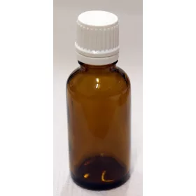 Patikai barna üveg 30ml-es cseppentős kupakkal (fehér)