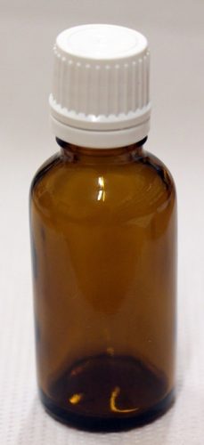 Patikai barna üveg 30ml-es cseppentős kupakkal (fehér)